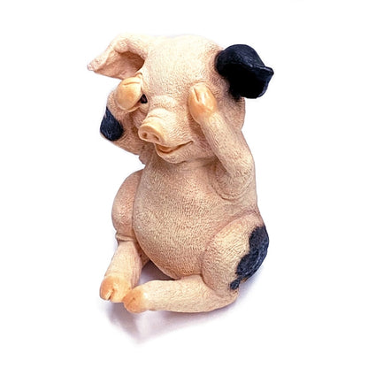 Stone Critters See No Evil/Hear No Evil/Speak No Evil Pigs Wall Hooks - SCH-0039 (3-Piece Set)