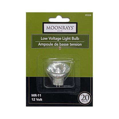 Case of 10 - Moonrays 20W MR11 Halogen Low Voltage Light Bulbs (1 Pack) Replacement Spotlight Flood Light Bulbs for Landscape Applications