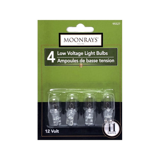 Case of 10 - Moonrays 11-Watt Clear T5 Wedge Base 12-Volt Landscape Garden Incandescent Replacement Light Bulbs - 95527 (4 Pack)