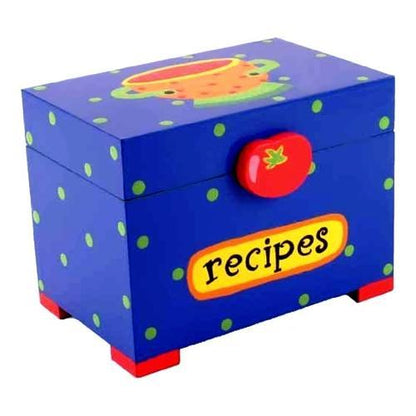 Tatutina Wood Recipe Organization Box Set (7.5" x 4.75" x 5.5") Colorful Painted Wood