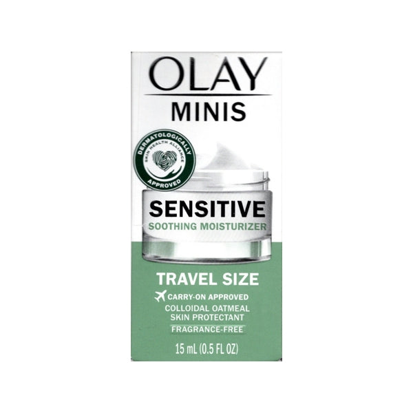 Olay Minis Sensitive Soothing Moisturizer with Colloidal Oatmeal (Net wt. 0.5 fl. oz.) Travel Size, Fragrance Free