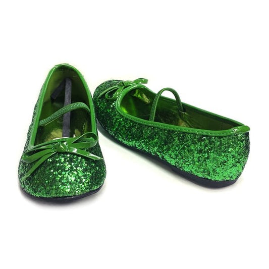 1031 Glitter Ballet Slipper Shoes - Green Glitter (Childrens Size S - 11/12) Style No. 013-Ballet-G - $5 Outlet