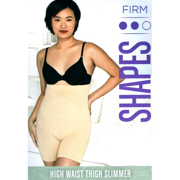 Maidenform Firm High  Waist Thigh Slimmer Shapewear - SES078/Beige (Size Small) Targeted Tummy Support