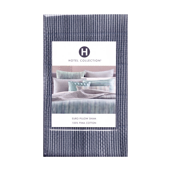 Hotel Collection European Pleated Pillow Sham Case - Stencil/Blue Silver (Fits Pillow Size 26" x 26")