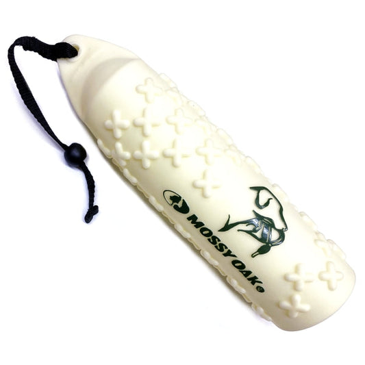 Mossy Oak Dog Training Bumper with Nylon Braided Rope - White (3" x 11.25")