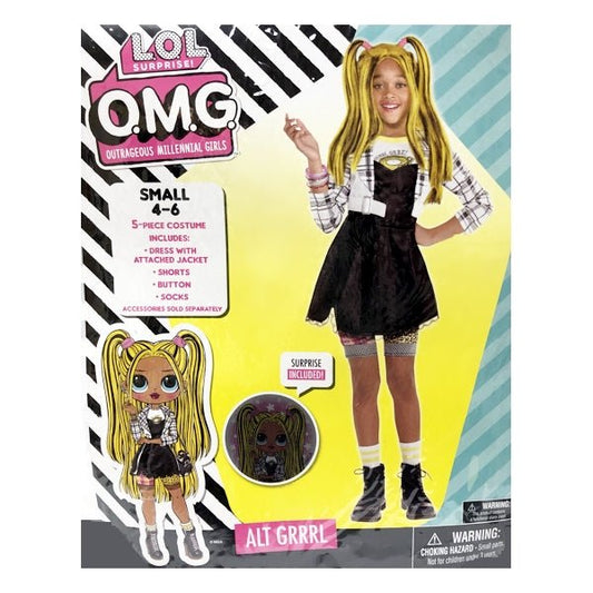 Amscan Alt Grrrl Kids 4-Piece Costume (Child Size - Small 4/6) - Dollar Fanatic