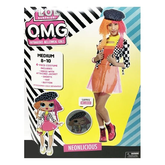 Amscan Neonlicious Kids 4-Piece Costume (Child Size - Medium 8/10) - Dollar Fanatic