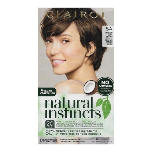 Clairol Natural Instincts Demi - Permanent Hair Color Kit (5A Medium Cool Brown) Vegan, Lasts 28 Shampoos - Dollar Fanatic