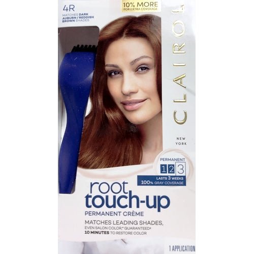 Clairol Root Touch-Up Permanent Color Kit (4R Dark Auburn/Reddish Brown Shade) Lasts 3 Weeks - $5 Outlet