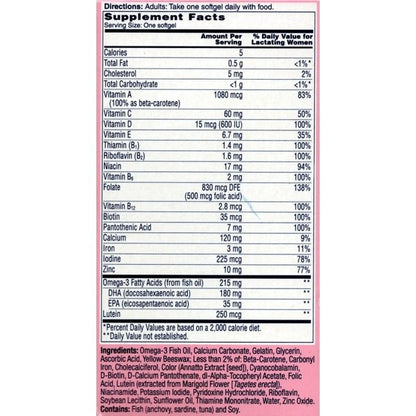 Clearance - One A Day Womens Postnatal Complete Multivitamins for Post Pregnancy (60 Softgel Vitamins) Best By Date 09/2023 - $5 Outlet