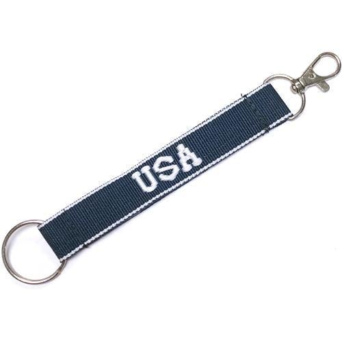 Embroidered USA Keychain Nylon Key Strap & Clip - Embroidered (1" x 7.75") - DollarFanatic.com