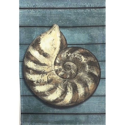 Encore Decorative Garden Flag - Blue/Nautilus Shell (12.5" x 18") Double - Sided - Dollar Fanatic