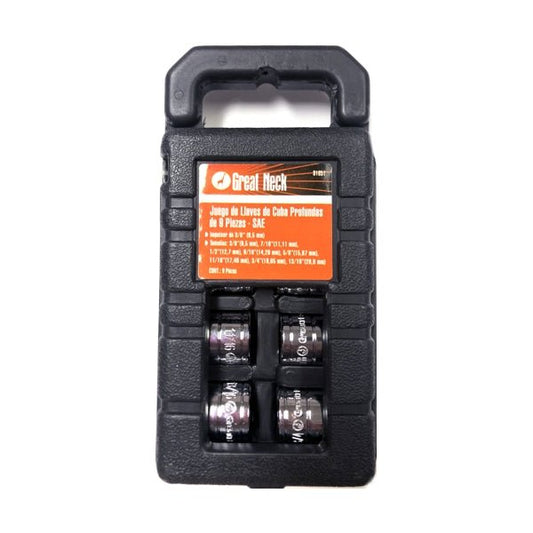 Great Neck 3/8" Drive 6-Point SAE Standard Socket Set with Storage Case (9-Piece Set) - $5 Outlet