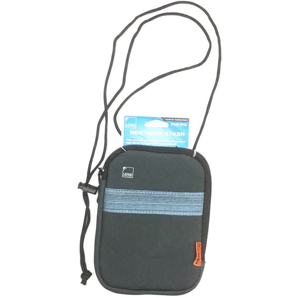 Lewis N. Clark RFID Data Block Neoprene Pouch with Lanyard - Charcoal (7" x 5") - DollarFanatic.com