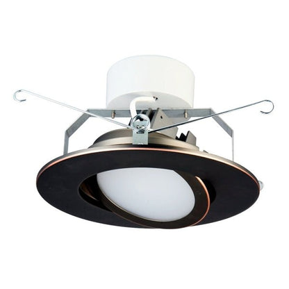 Lithonia Lighting 6" LED Gimbal Recessed Downlighting Round LED Fixture (Oil Rubbed - Bronze Trim) Dimmable, Directional General Wide Flood - Dollar Fanatic