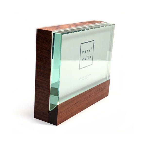 Meryl Waitz Premium Glass Floating Picture Wood Photo Frame (Holds 5" x 3.5" Photo) - DollarFanatic.com