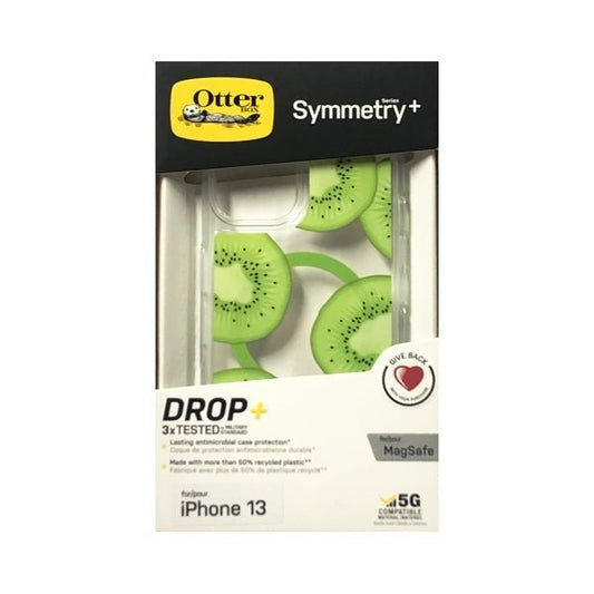 OtterBox iPhone 13 Symmetry+ Series Antimicrobial Phone Case - Clear/Kiwi Green (77 - 88005) For MagSafe - Dollar Fanatic