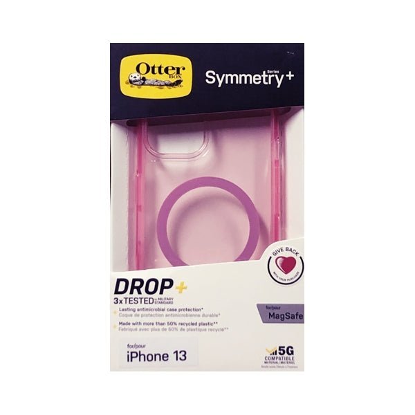 OtterBox iPhone 13 Symmetry+ Series Antimicrobial Phone Case - Transparent Pink (77 - 86137) For MagSafe - Dollar Fanatic