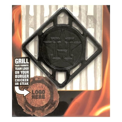 Pangea Houston Astros Cast Iron BBQ Meat Brander (4" x 4") Grill on Burgers, Chicken, Steaks - DollarFanatic.com