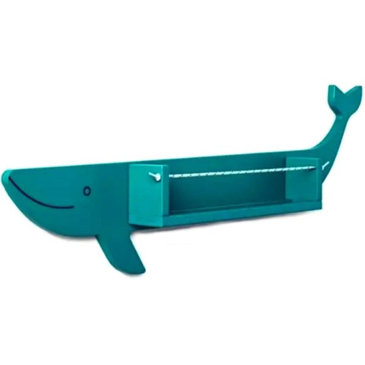 Pillowfort Whale Wall Book Shelf with Rope Railing - Turquoise (38.8" x 13.3") - Dollar Fanatic