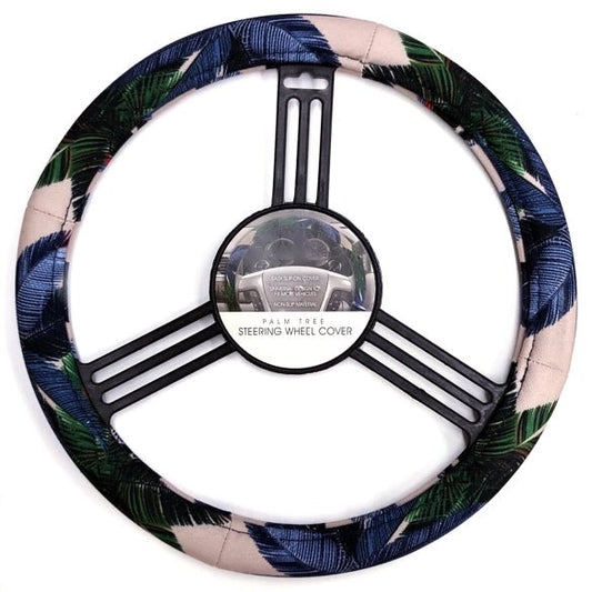 Pilot Steering Wheel Cover - Palm Trees/Neutral (15") Universal Design - DollarFanatic.com