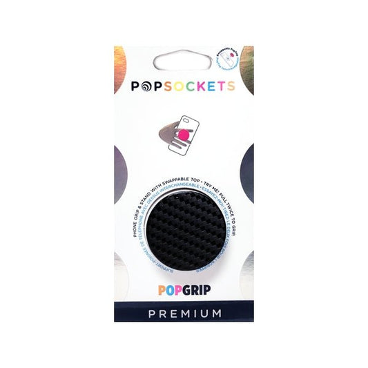 PopSockets PopGrip Premium Cell Phone Grip & Stand with Swappable Top - Black (800549 Carbonite Weave) - Dollar Fanatic