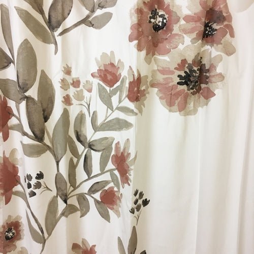 Threshold Coral Blooms Premium Quality Flat Weave Fabric Shower Curtain (72" x 72") - Dollar Fanatic