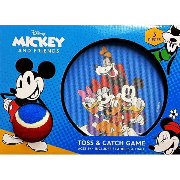 Toss and Catch Velcro 3 - Piece Game Set - Mickey and Friends (Indoor/Outdoor) For ages 3+ - Dollar Fanatic