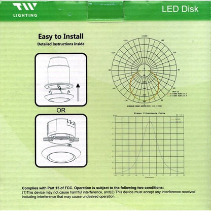 TW Lighting 4" Round Flush Mount Dimmable Ultra Thin LED Disk Light Fixture (11 Watts) - Dollar Fanatic